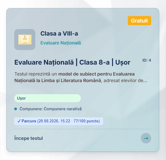 Cardurile de teste și compuneri îți arată ce ai parcurs deja