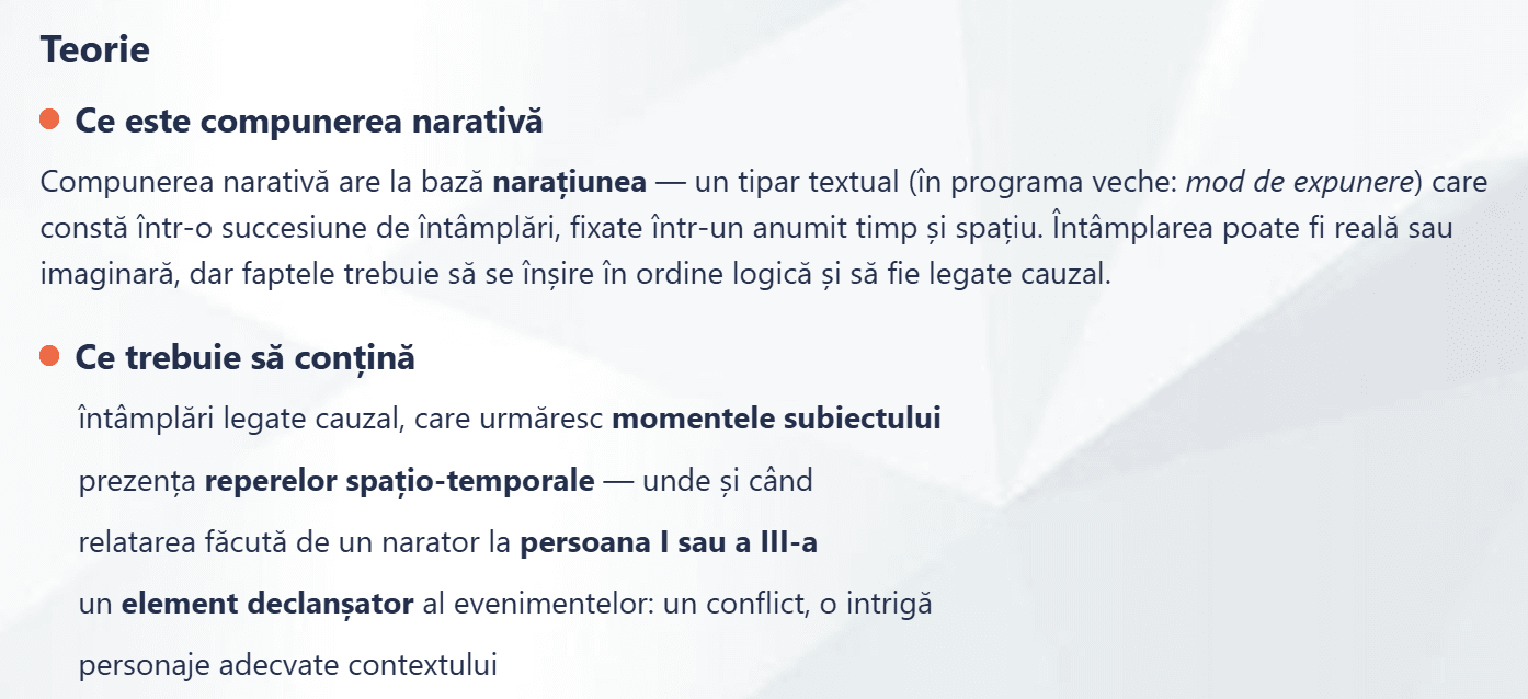 Compunerea narativă la Evaluarea Națională: structură, barem și greșeli care costă puncte